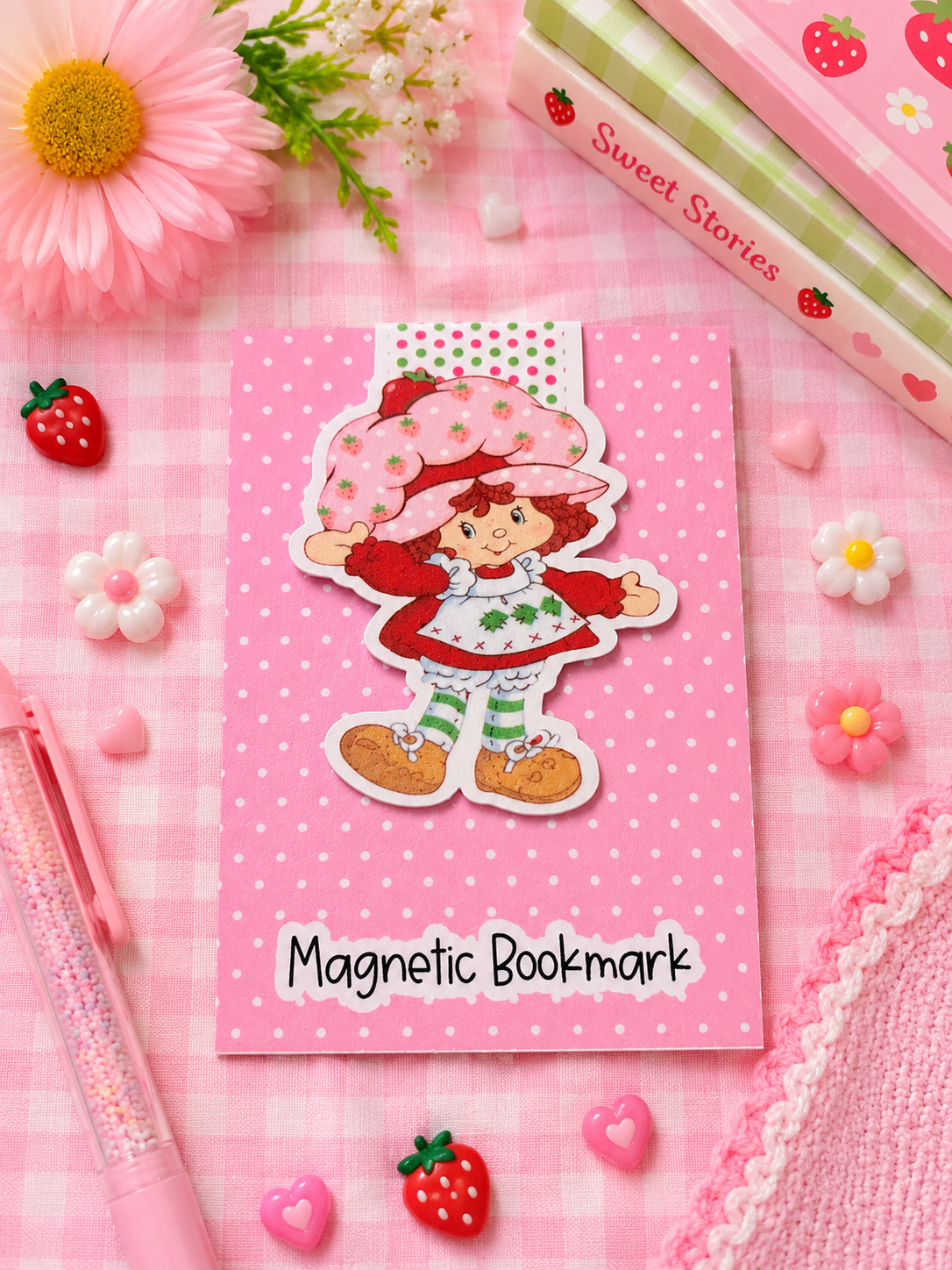 🍓📚 Strawberry Sweet Magnetic Bookmark