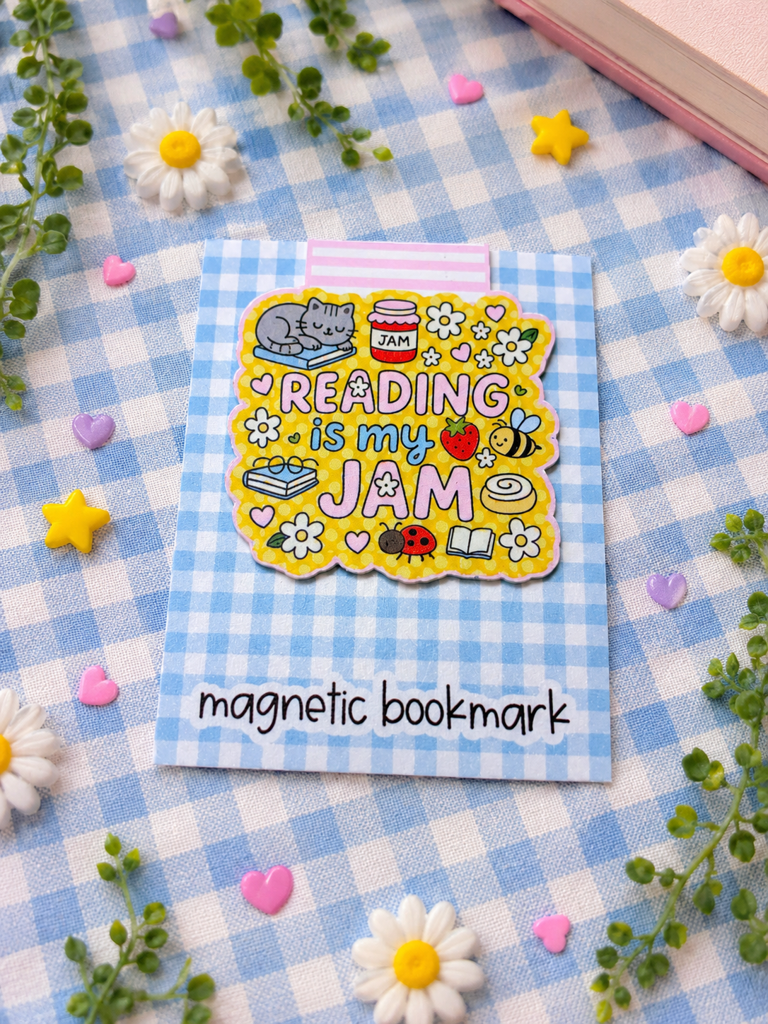 📚🍓 Reading Is My Jam Magnetic Bookmark