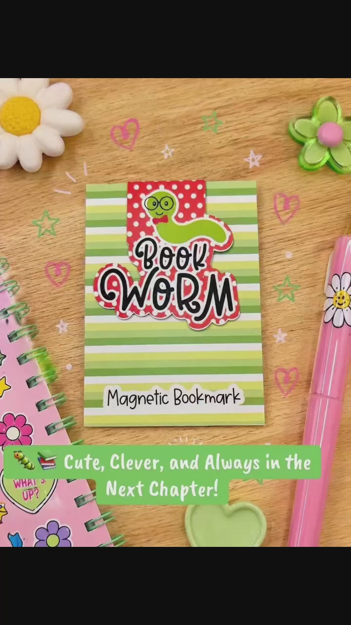 🐛📚 Book Worm Magnetic Bookmark